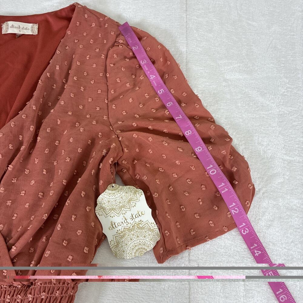 NWT Altar’d State Small Terracotta Smocked Mini Dress Benefits Charity - Picture 4 of 11